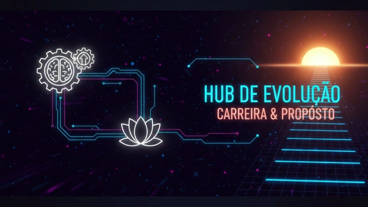 Silhueta humana em ascensão com luz etérea e constelações - Hub de Evolução e Carreira Bruno Hodas.