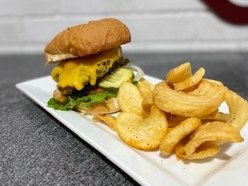 Cheeseburger and potato twists