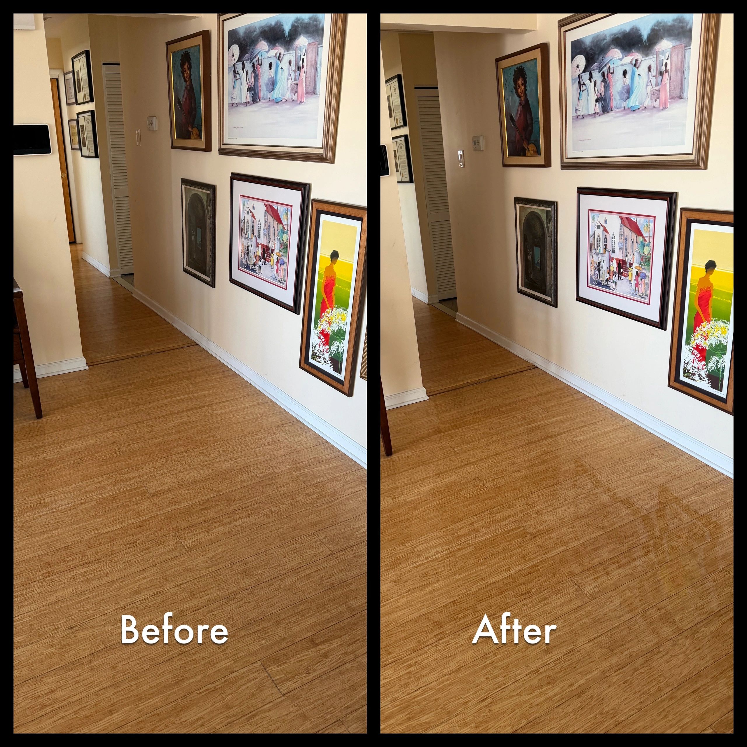 Before and after hardwood floor cleaning — Bethlehem PA
