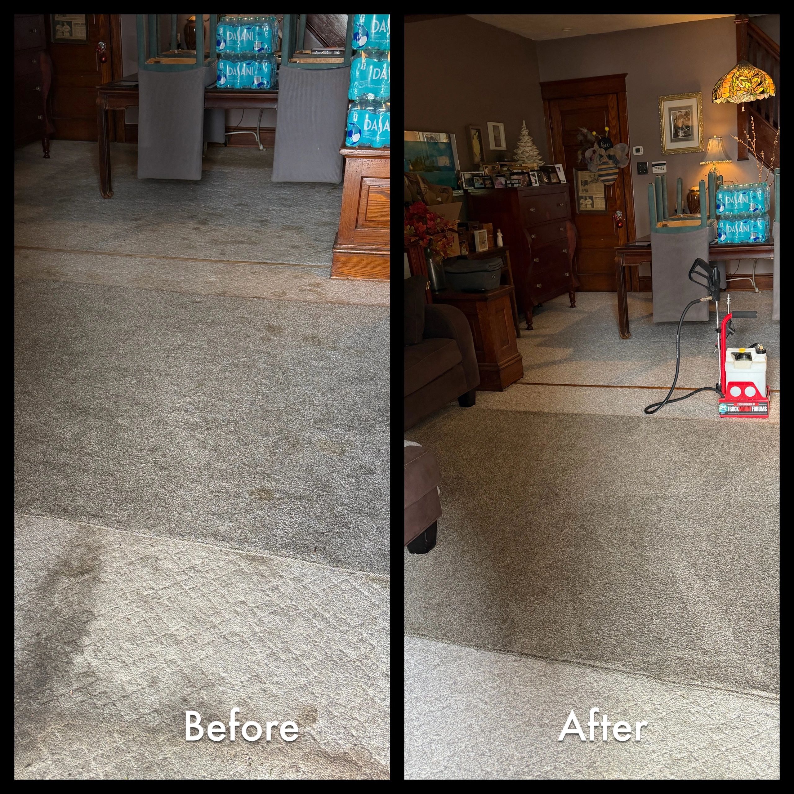 Before and after carpet cleaning comparison — Bethlehem PA