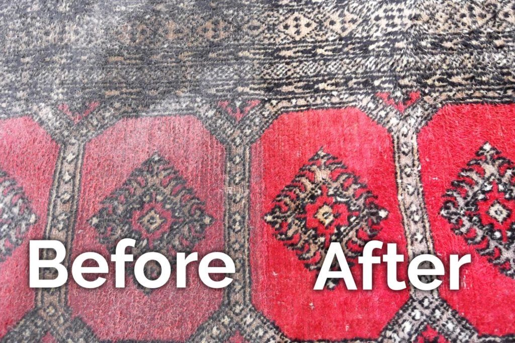 Before and after oriental rug cleaning — Lehigh Valley PA