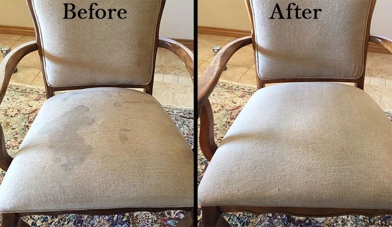 Before and after chair stain removal — Lehigh Valley PA