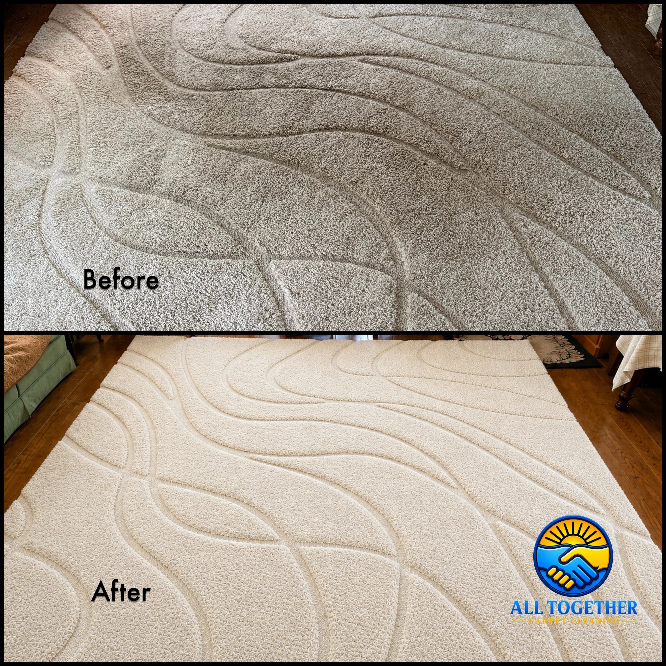 Before and after area rug cleaning — Bethlehem PA
