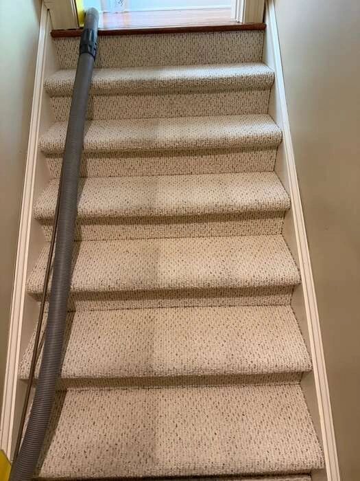 Before and after stair carpet cleaning — Center Valley PA