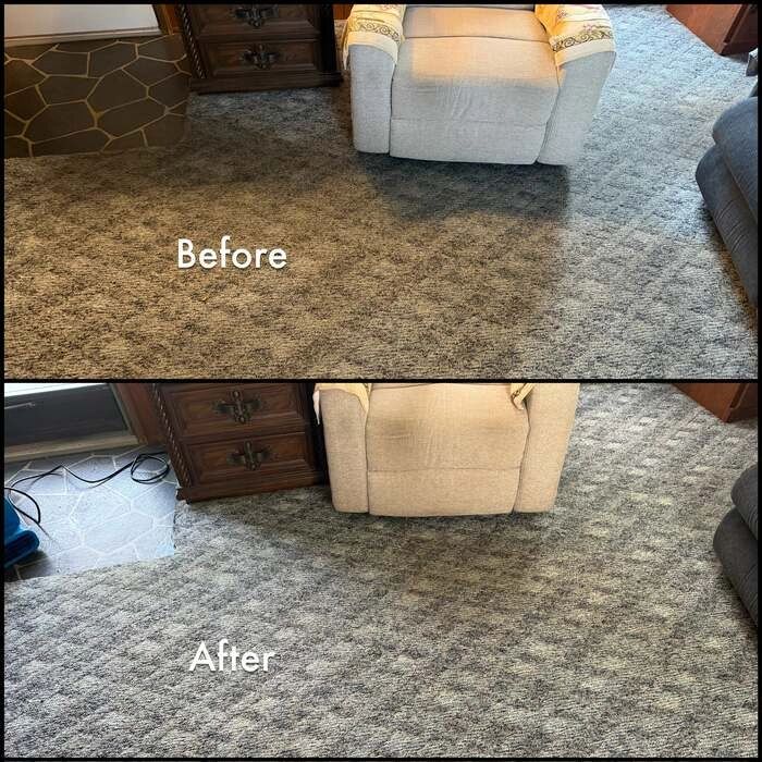 Before and after carpet cleaning — Lehigh Valley PA residential room