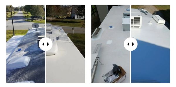 Rv roof restoration. Camper roof