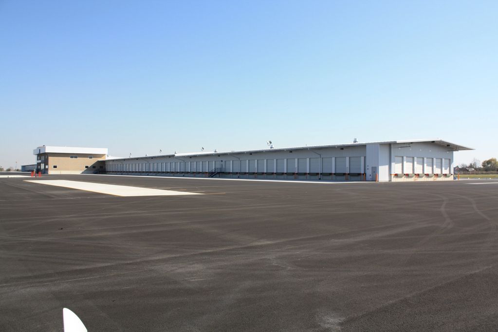 Pre-engineered metal building truck terminal.