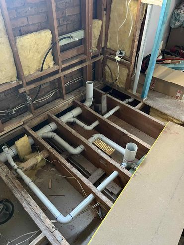 Drainage rough in for a bathroom renovation at Gosford.