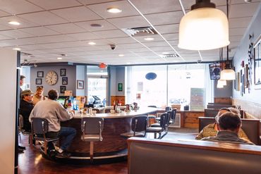 Jim's Grille restaurant seating arrangement 

