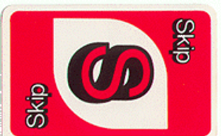 The UNO Skip card is the most powerful card, and why Emily and I found other uses for our wild cards