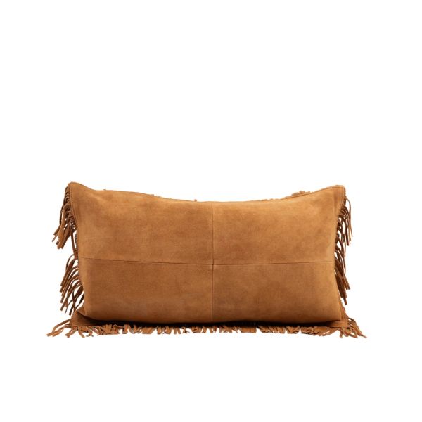 Lumbar Pillow - Fringe Suede Cognac