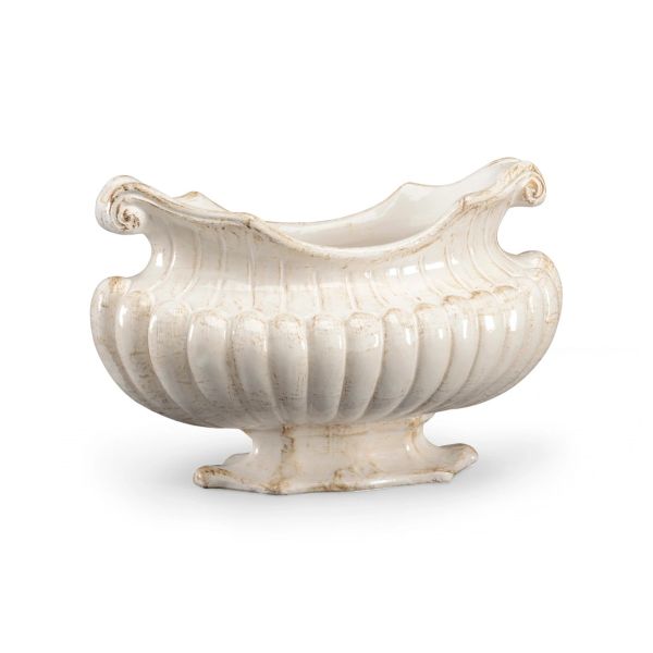 Antique White Oval Pot
