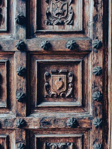 Details of wood door in Historical Downtown Mexico City