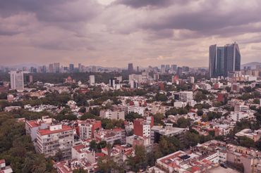 Aerial view of Mexico City Skyline