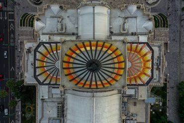 Top down view of Bellas Artes Palace in Mexico City