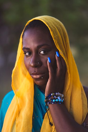 Desert woman close up.