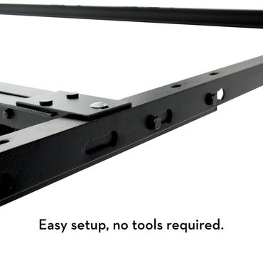 Universal bedframe slide pin sizing for easy set up 