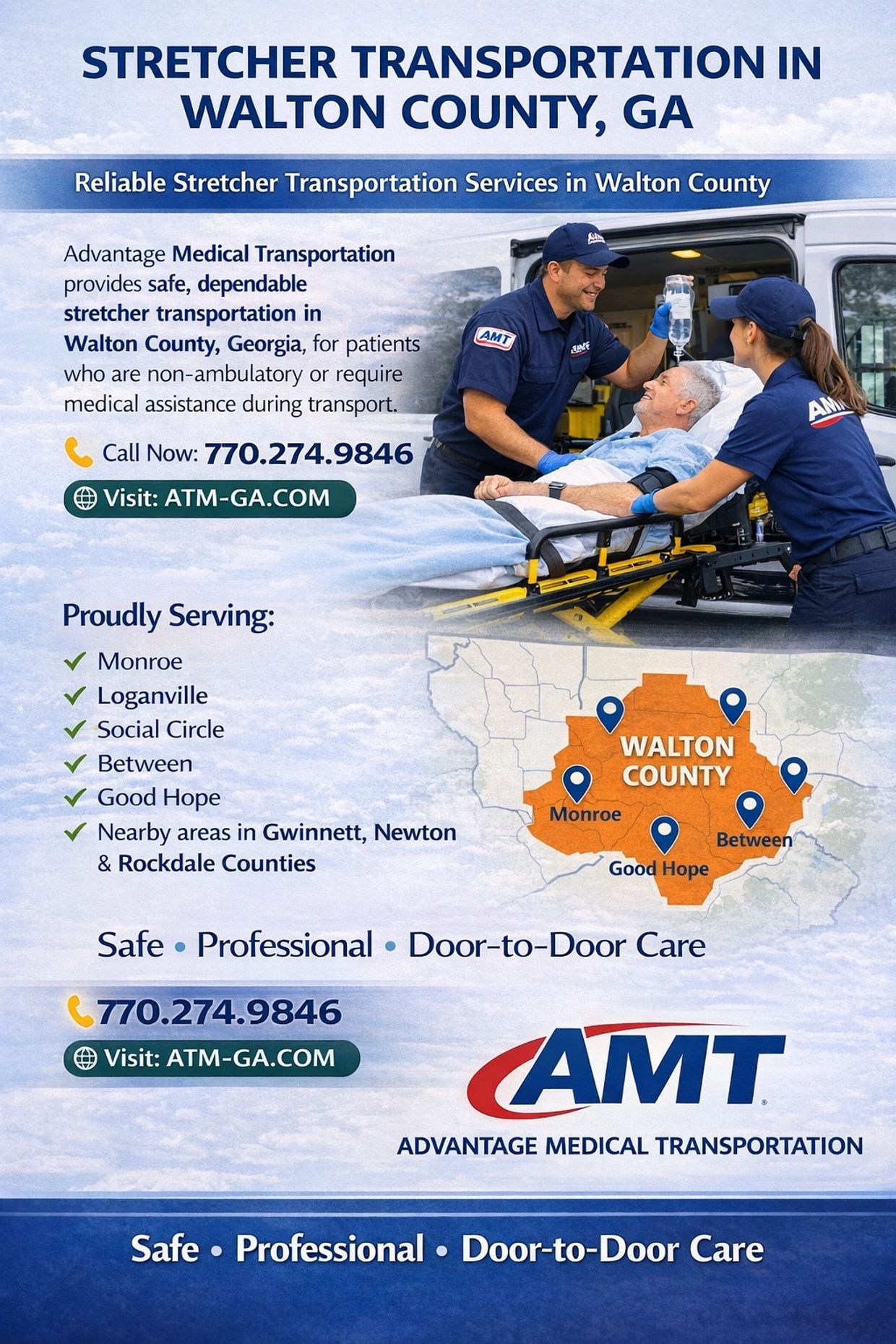 Reliable Stretcher Transportation Services in Walton County
