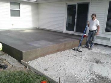 Concrete patio installed