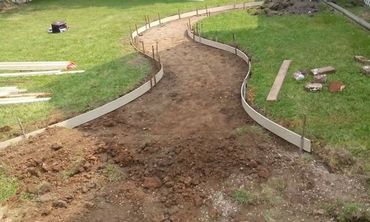 Form work to set up for decorative concrete sidewalk Grovetown, GA