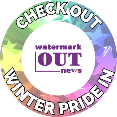 Colorful circular badge with 'Check Out Winter Pride In'.