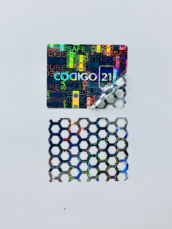 Holograma 2D-3D con tamper adhesivo de seguridad hexagonal panal Honeycomb