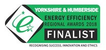 Yorkshire &amp; Humberside Energy Efficiency Awards 2018 finalist badge.