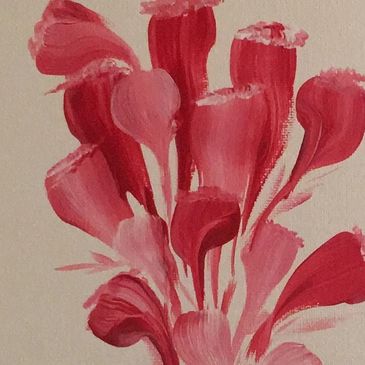 Narcisos Rojos, Acrylic on Canvas