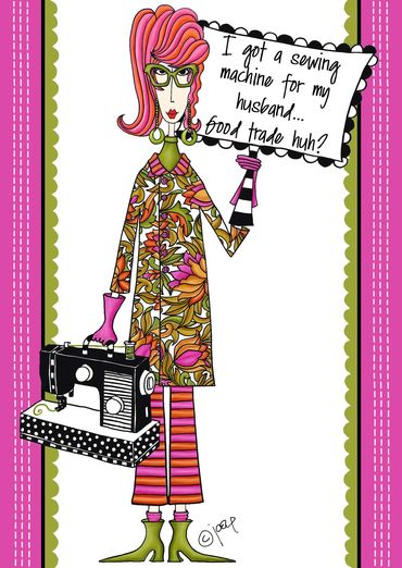 dolly mamas funny sayings women joey sewing fabric