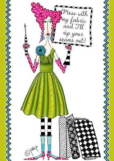 dolly mamas funny sayings women joey  fabric sewing