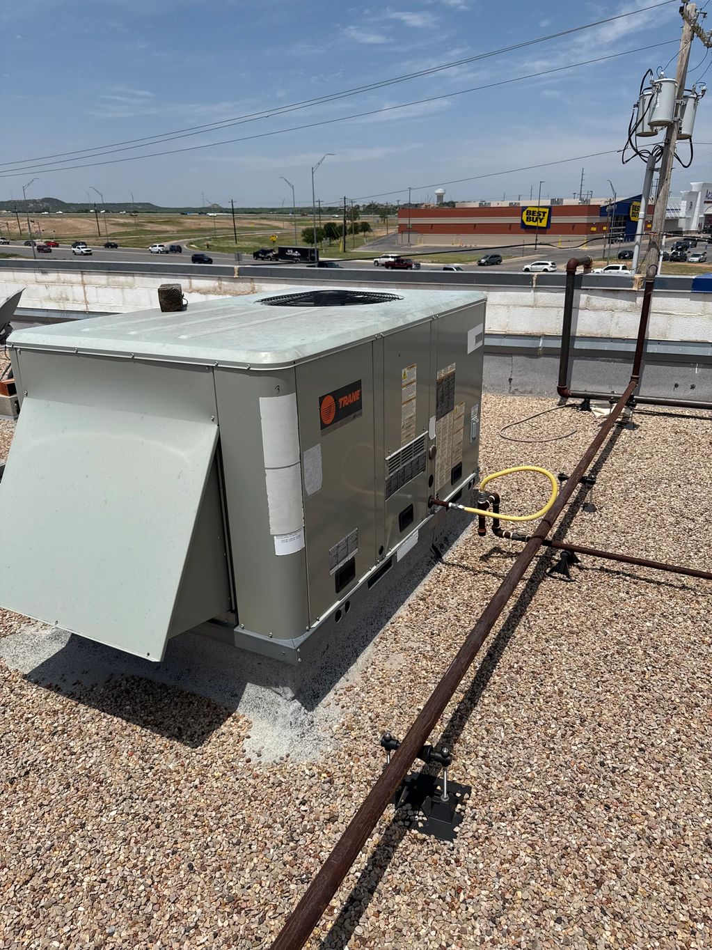 Trane air conditioning system about to get a full maintenance to keep it running through the summer.