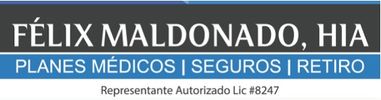 Banner de Félix Maldonado con servicios médicos, seguros y retiro.