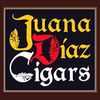 Logotipo de Juana Díaz Cigars con colores rojo, amarillo y negro.