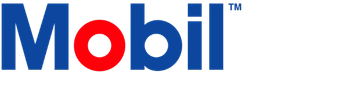Logo de Mobil con estilo moderno y colores azul y rojo.