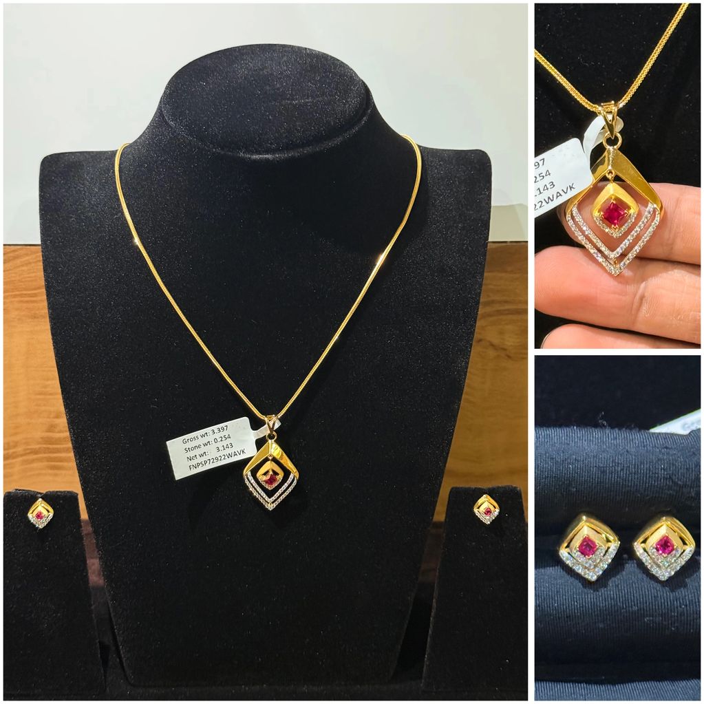 Ruby Pendant Set