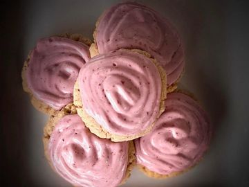 Rasberry cheesecake cookies are tangy and creamy. You can't go wrong