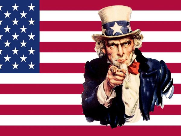 Iconic Uncle Sam pointing with the American flag background.
