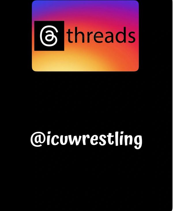 Threads logo with the username @icuwrestling on a black background.