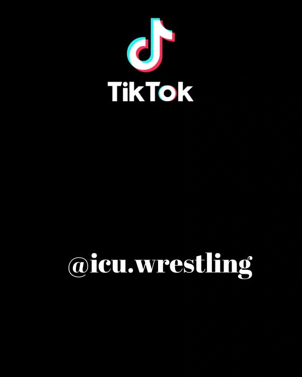 TikTok logo with the username @icu.wrestling on a black background.