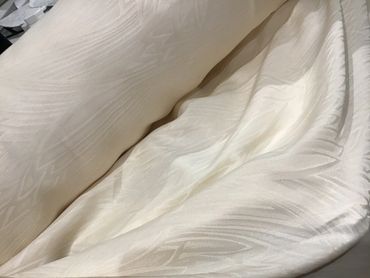 Ivory cream satin patterned