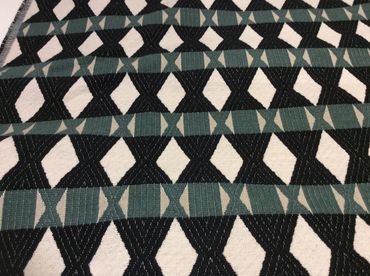  Robert Allen Mali Stripe black Green Cream upholstery