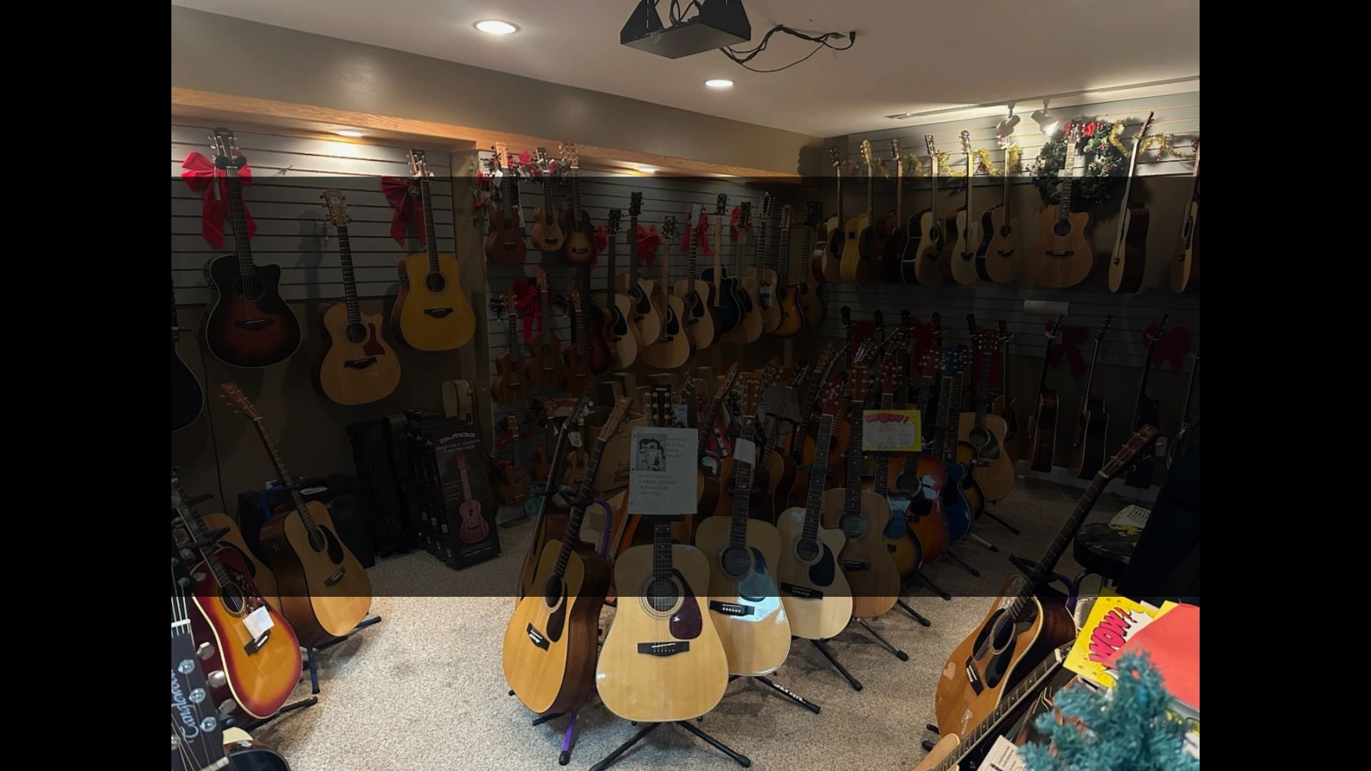 Recording studio interior for North Country Piano & Guitar