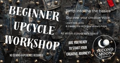 Beginner upcycle workshop for creative skills.