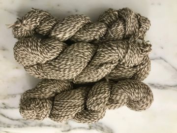 100% Natural Shetland Wool Brown and Creme