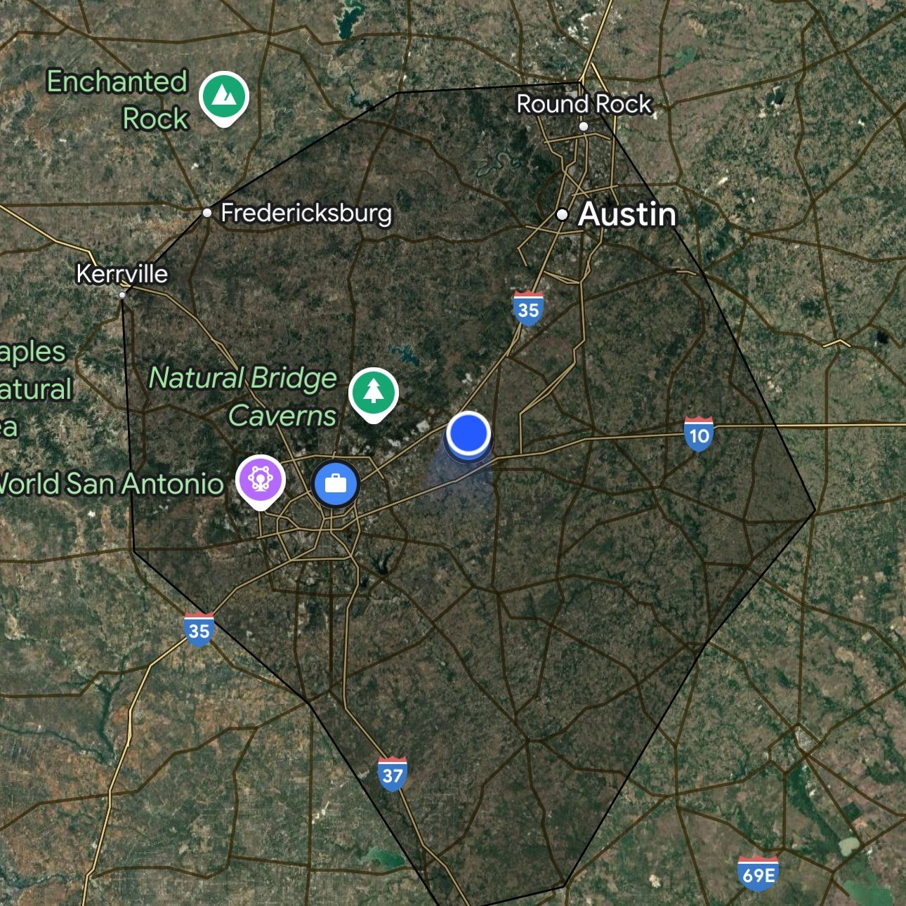 Map of our service area, showcasing our local commitment to expert water solutions at Texas H2O Pros