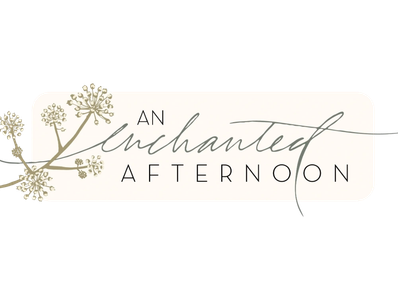 Logo reading 'An Enchanted Afternoon' with floral design.