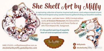 Mornington Peninsula Magazine June's 2025 She Shell Art By Miffy Feature Editorial & Advertisement.

