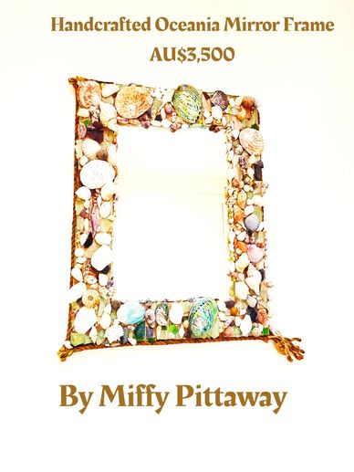 This  Handcrafted Oceania Mirror Frame is on the She Shell Art By Miffy Website & Online-Store,