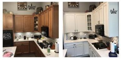 kitchen cabinet refinishing St Cloud Fl 34771 before after picture by Repaint Florida