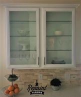glass added to cabinet door by repaint florida